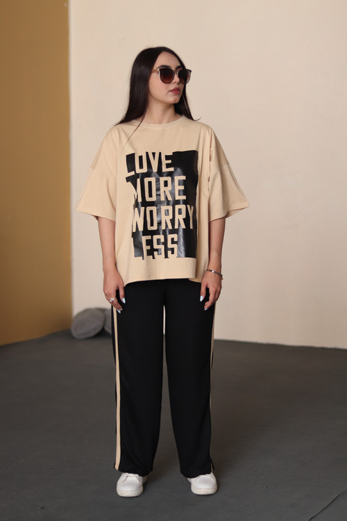 تنخور ست با شلوار کرم