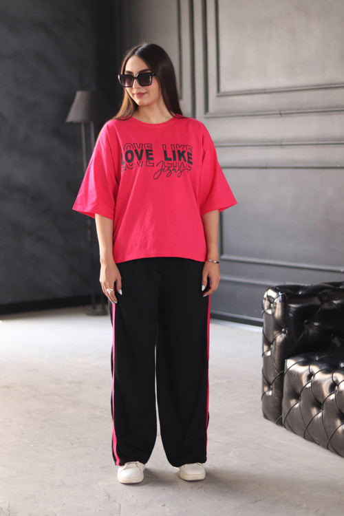 ست با شلوار سرخ آبی