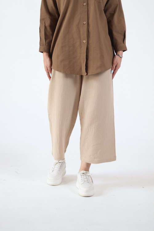 شلوار دبل فیس رنگ کرم