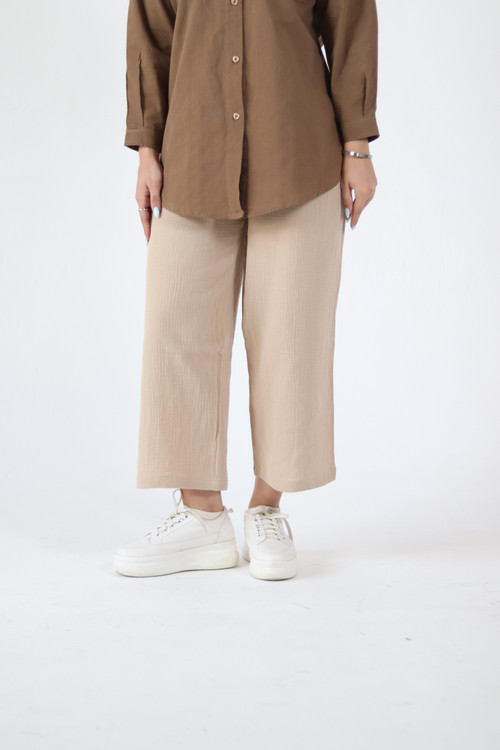 شلوار دبل فیس رنگ کرم