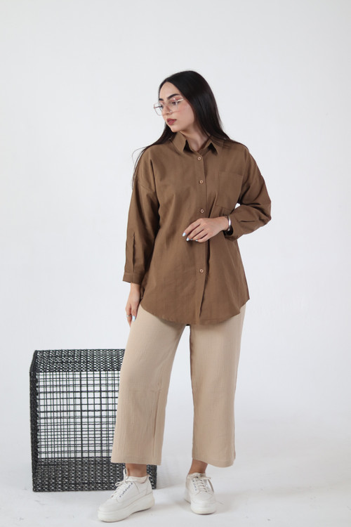 شلوار دبل فیس رنگ کرم