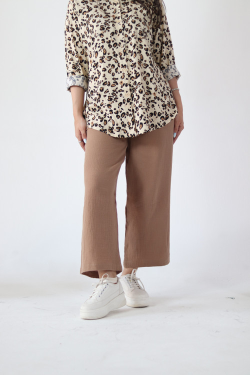 شلوار دبل فیس رنگ نسکافه ای