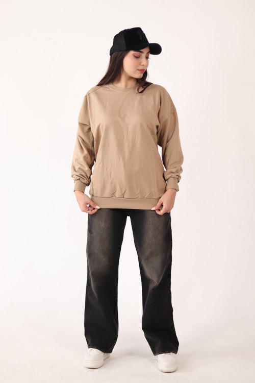 بلوز یقه گرد نسکافه ای