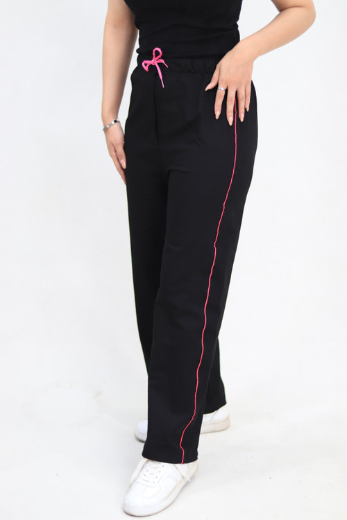 شلوار مشکی نوار دوزی تیپ لاکرا