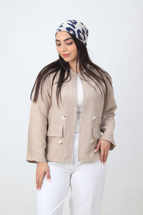 کت جیب نما رنگ کرم