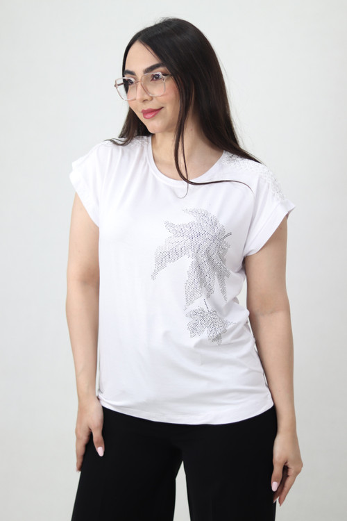 تیشرت ویسکوز تیپ لاکرا سفید رنگ